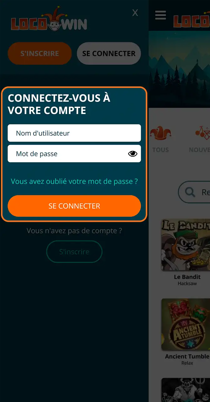Connectez-vous à votre compte Locowin.