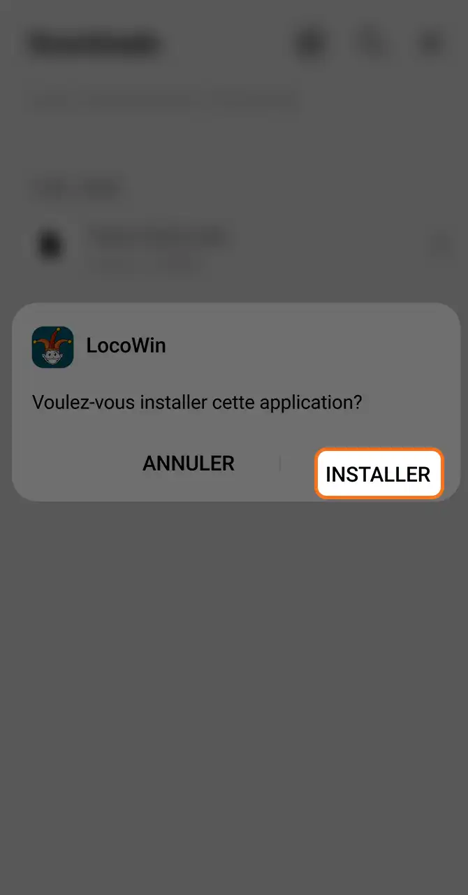 Lancez l'installation de l'app Locowin.